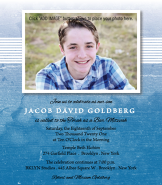 Natural Blue Bar Mitzvah Invitation